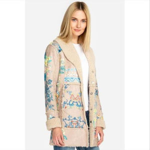 Johnny Was BIYA Steppa Sherpa Coat size Large NEW